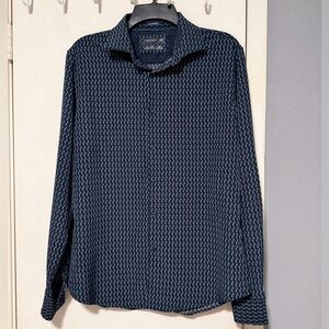 Men's Blue Patterned Shirt